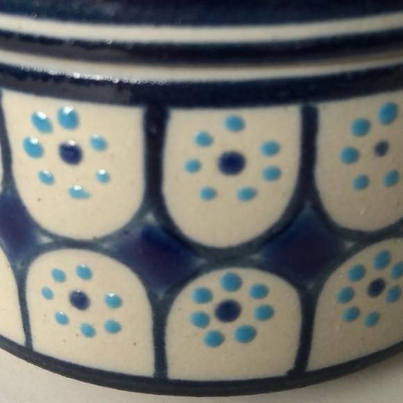 Servin Mexico Pottery Trinket Dish with Cover - Beautiful Colors! Signed GTO - Picture 9 of 13